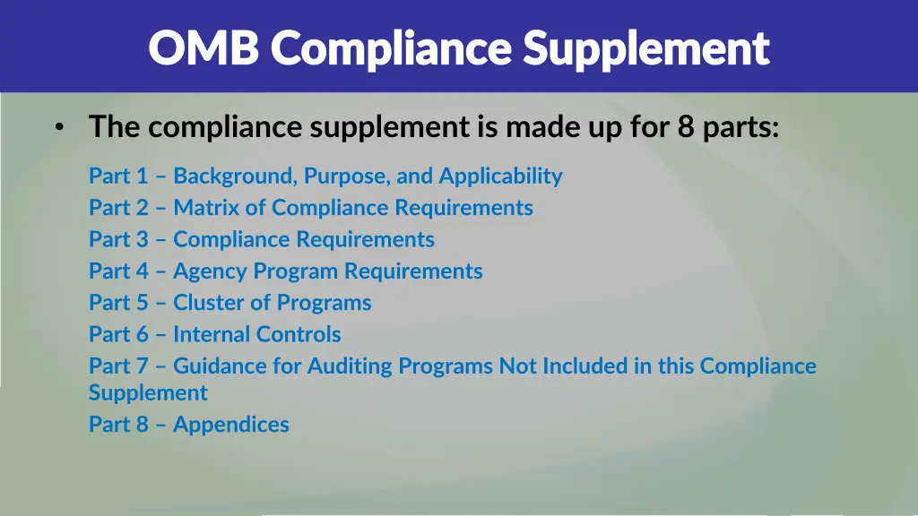 omb compliance supplement omb compliance 1