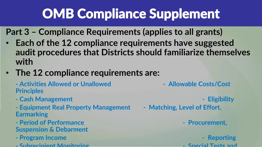 omb compliance supplement omb compliance 5