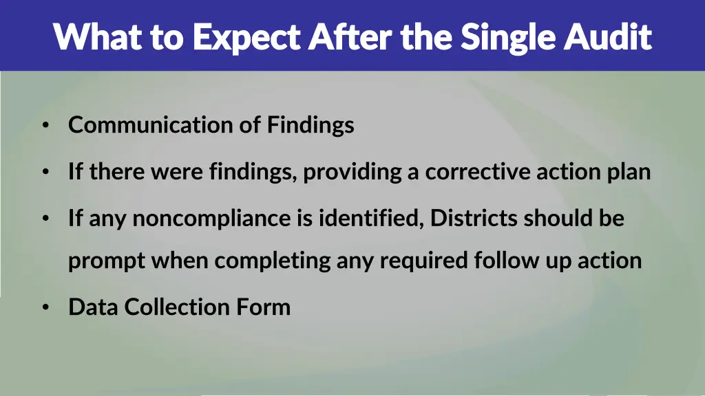 what to expect after the single audit what