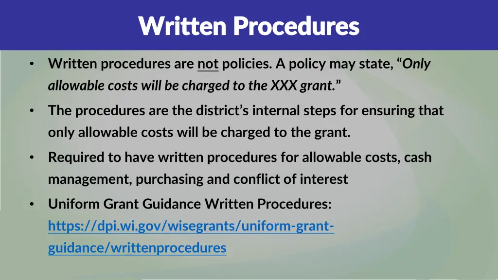 written procedures written procedures 1