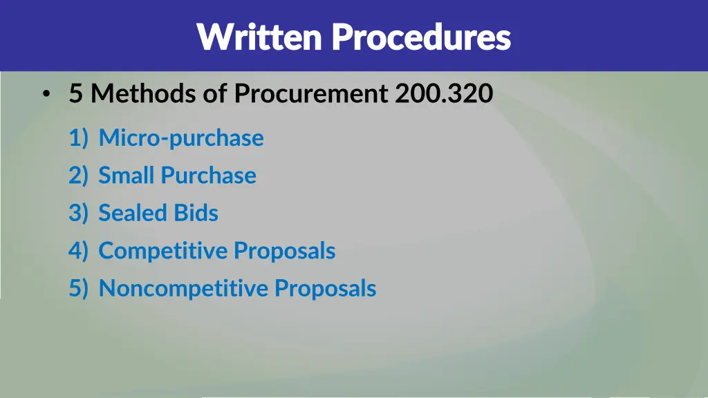 written procedures written procedures 6