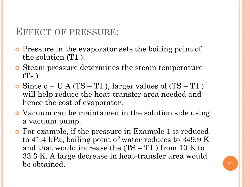 e ffect of pressure