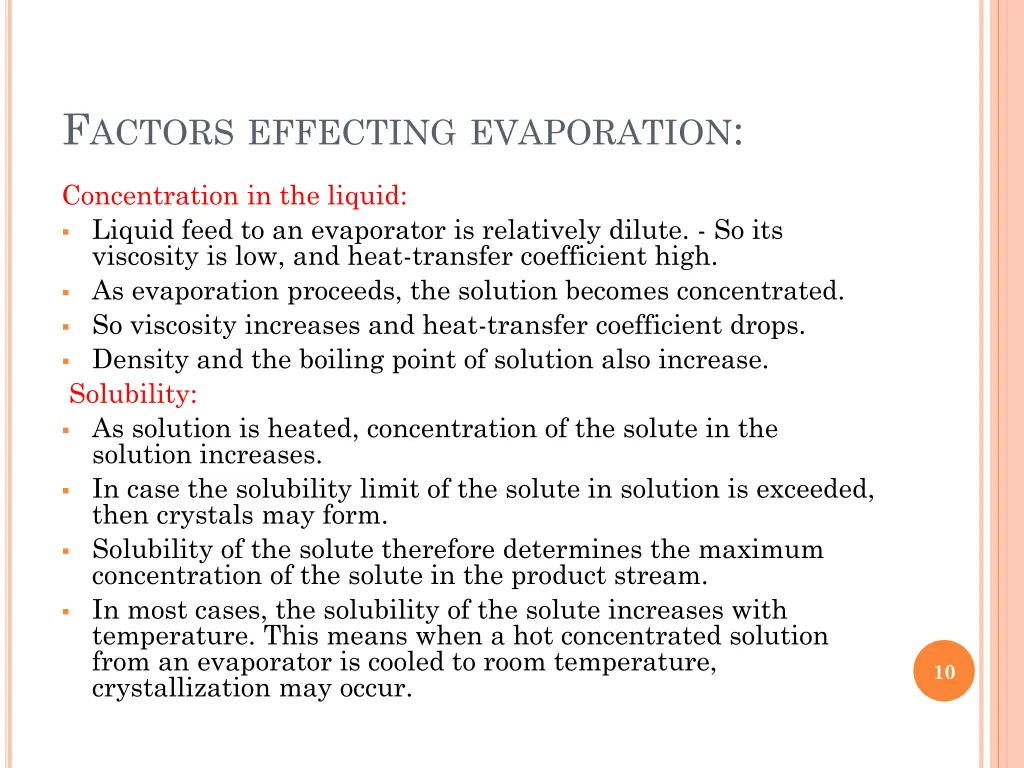 f actors effecting evaporation