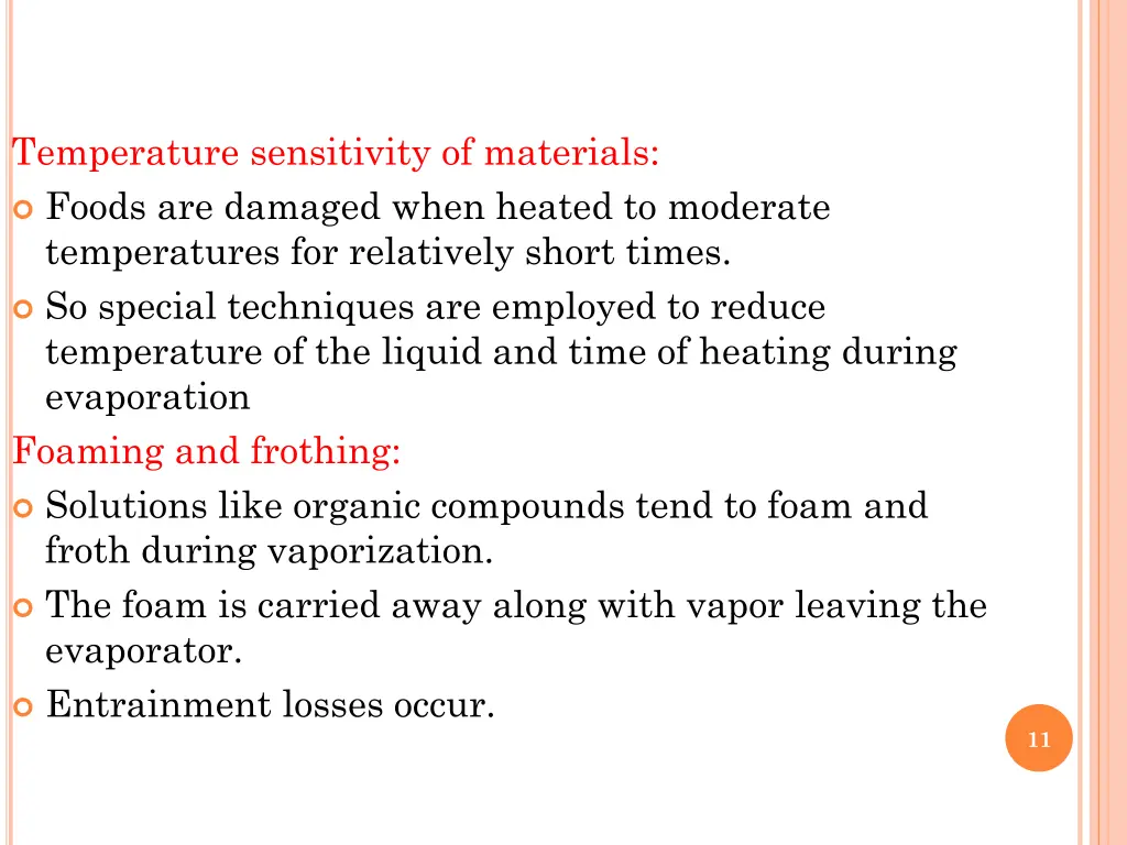 temperature sensitivity of materials foods