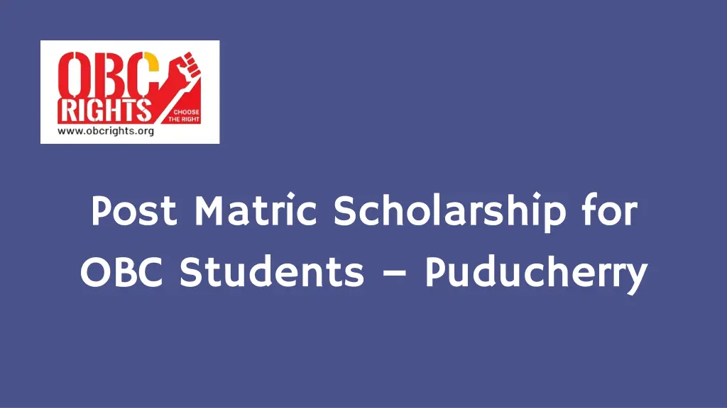 post matric scholarship for obc students