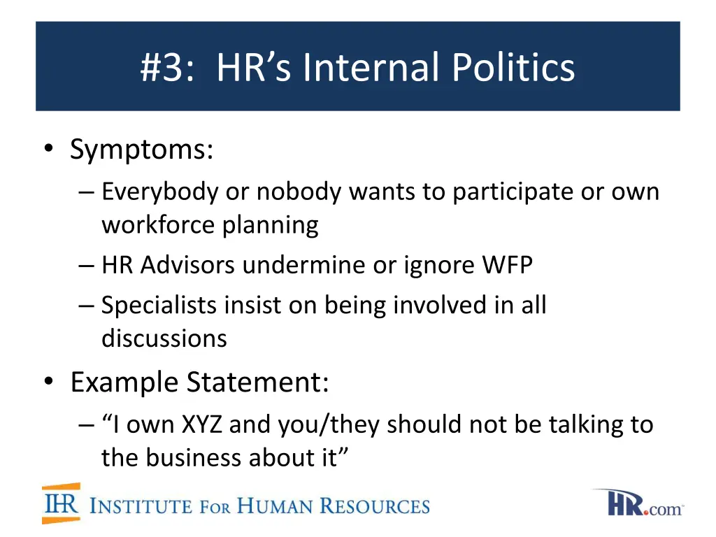 3 hr s internal politics