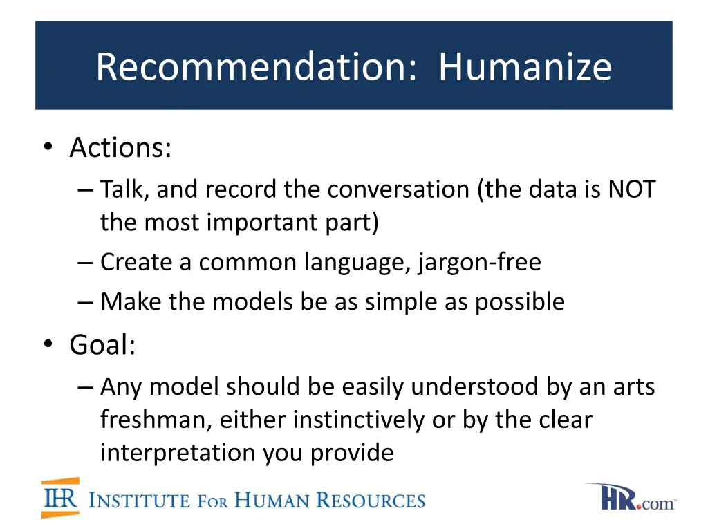 recommendation humanize