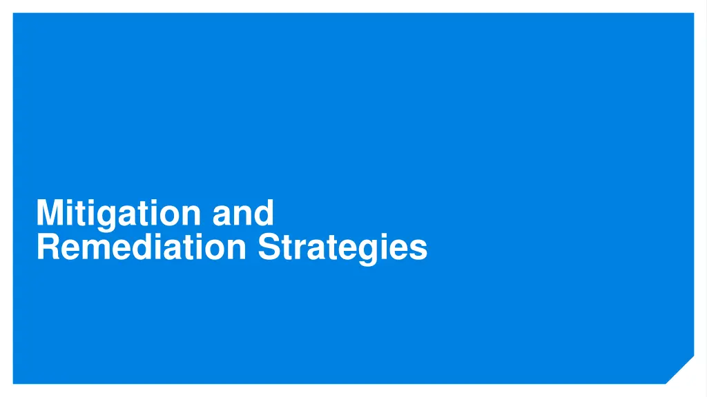 mitigation and remediation strategies