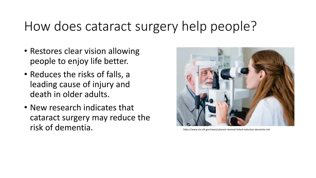 how does cataract surgery help people