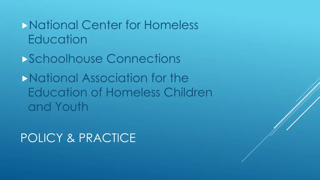 national center for homeless education