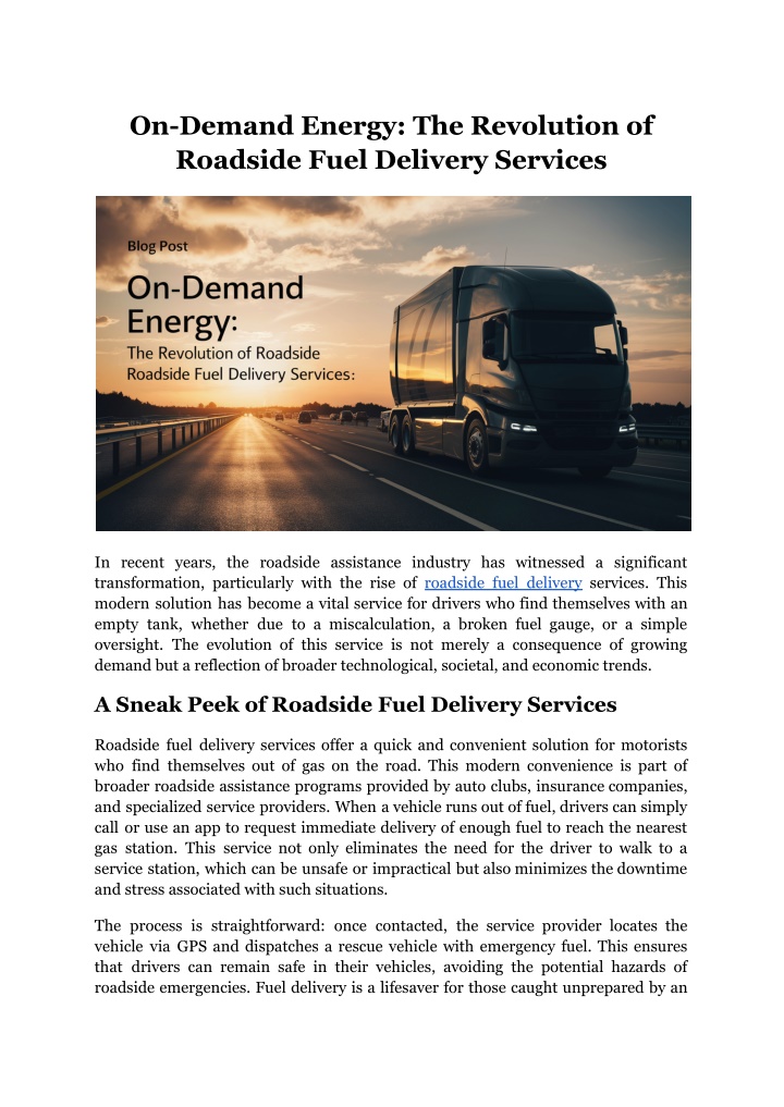 on demand energy the revolution of roadside fuel