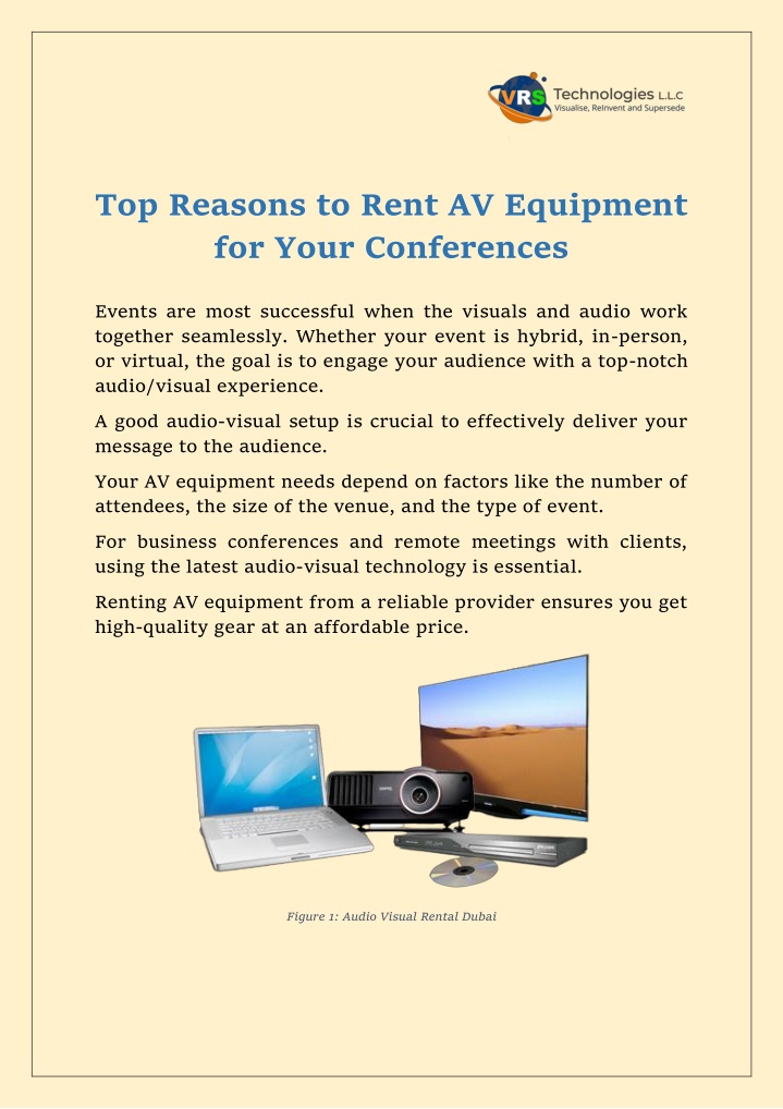 top reasons to rent av equipment for your