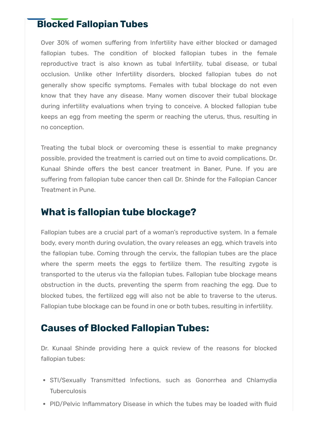 blocked fallopian tubes