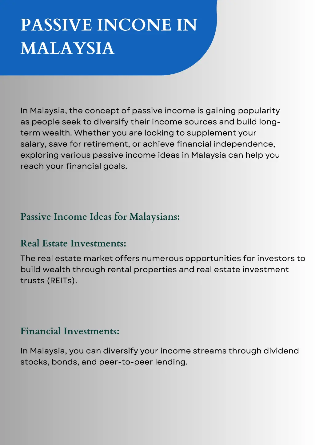 passive incone in malaysia