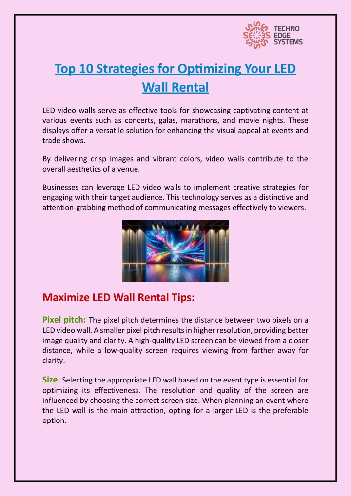 top 10 strategies for optimizing your led wall