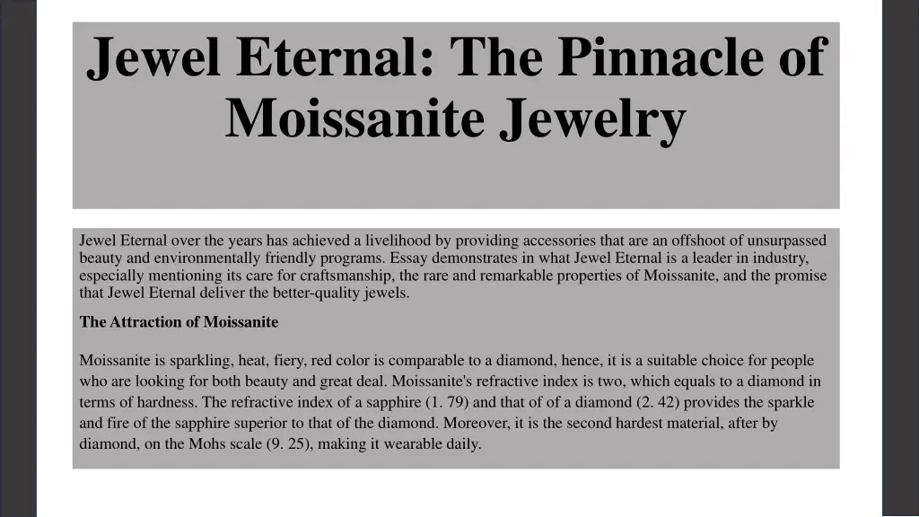 jewel eternal the pinnacle of moissanite jewelry 1