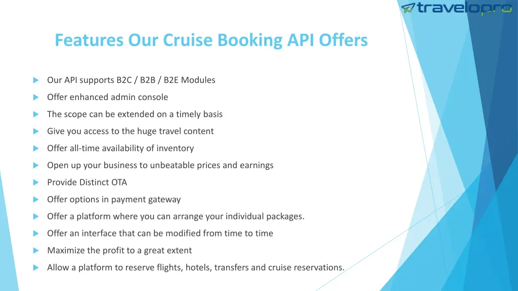 features our cruise booking api offers