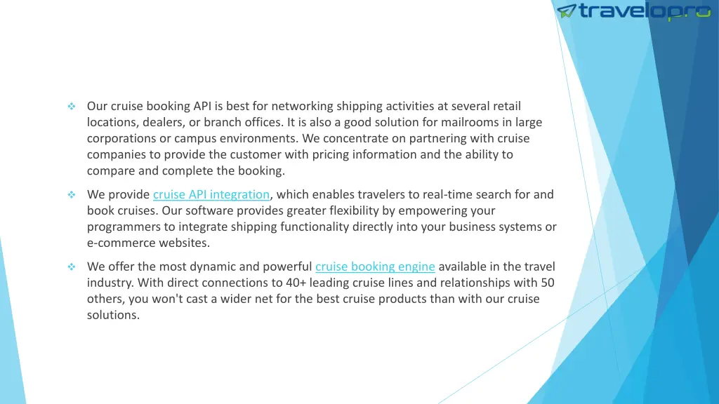 our cruise booking api is best for networking