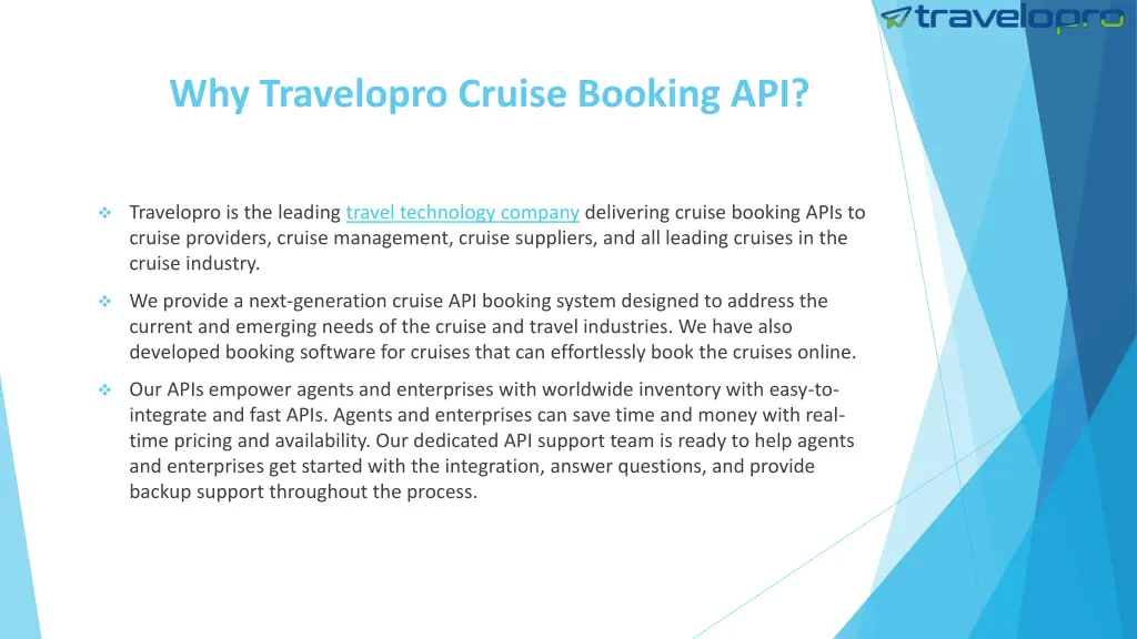 why travelopro cruise booking api