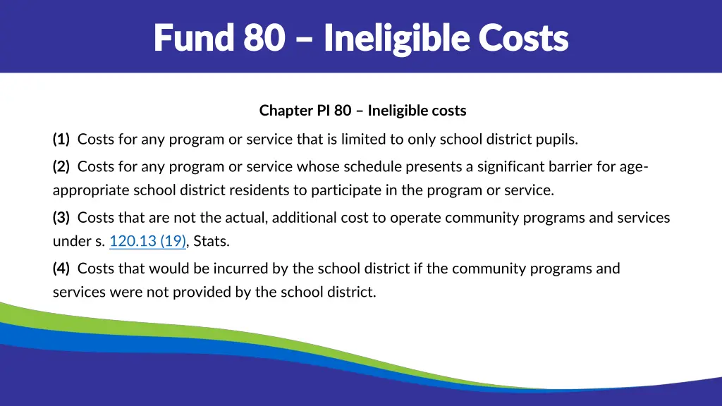 fund 80 fund 80 ineligible costs ineligible costs