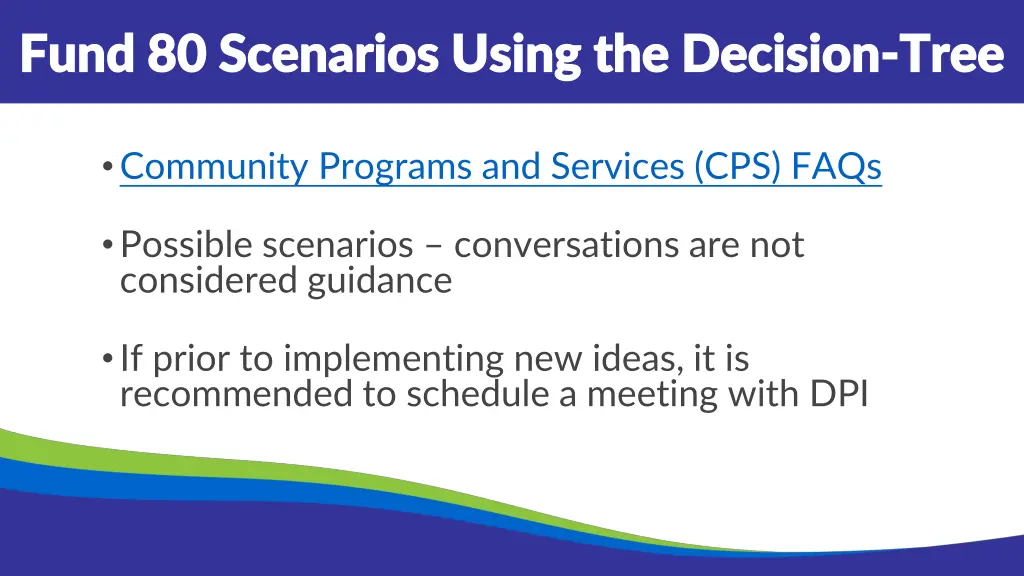 fund 80 scenarios using the decision fund