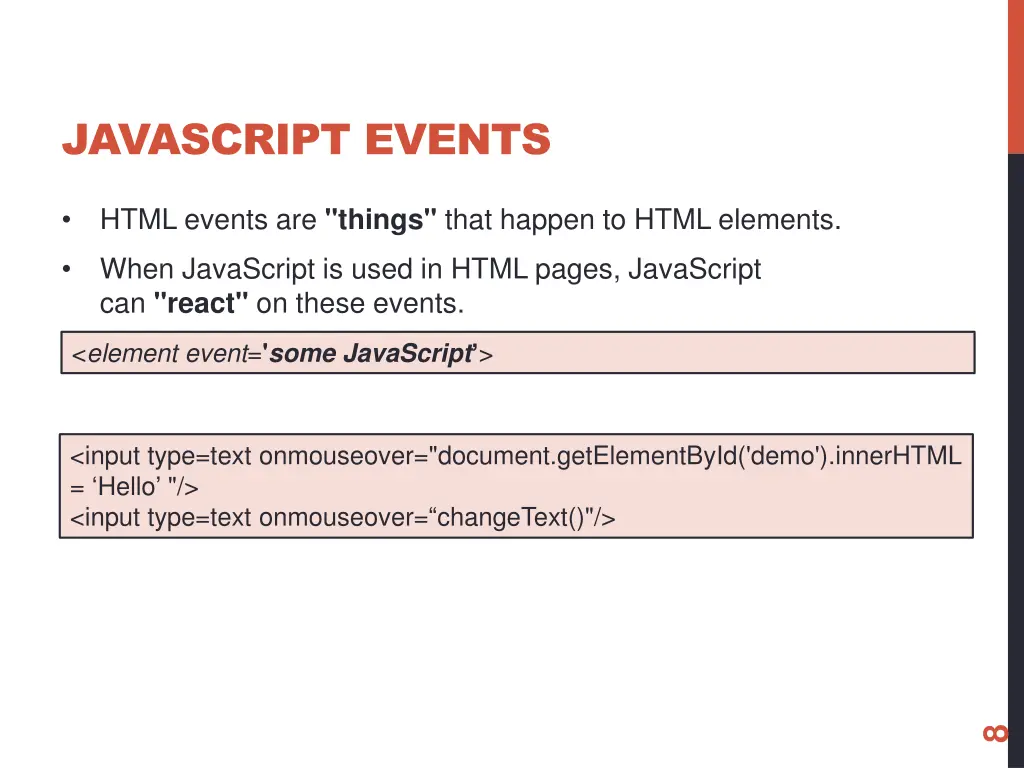 javascript events