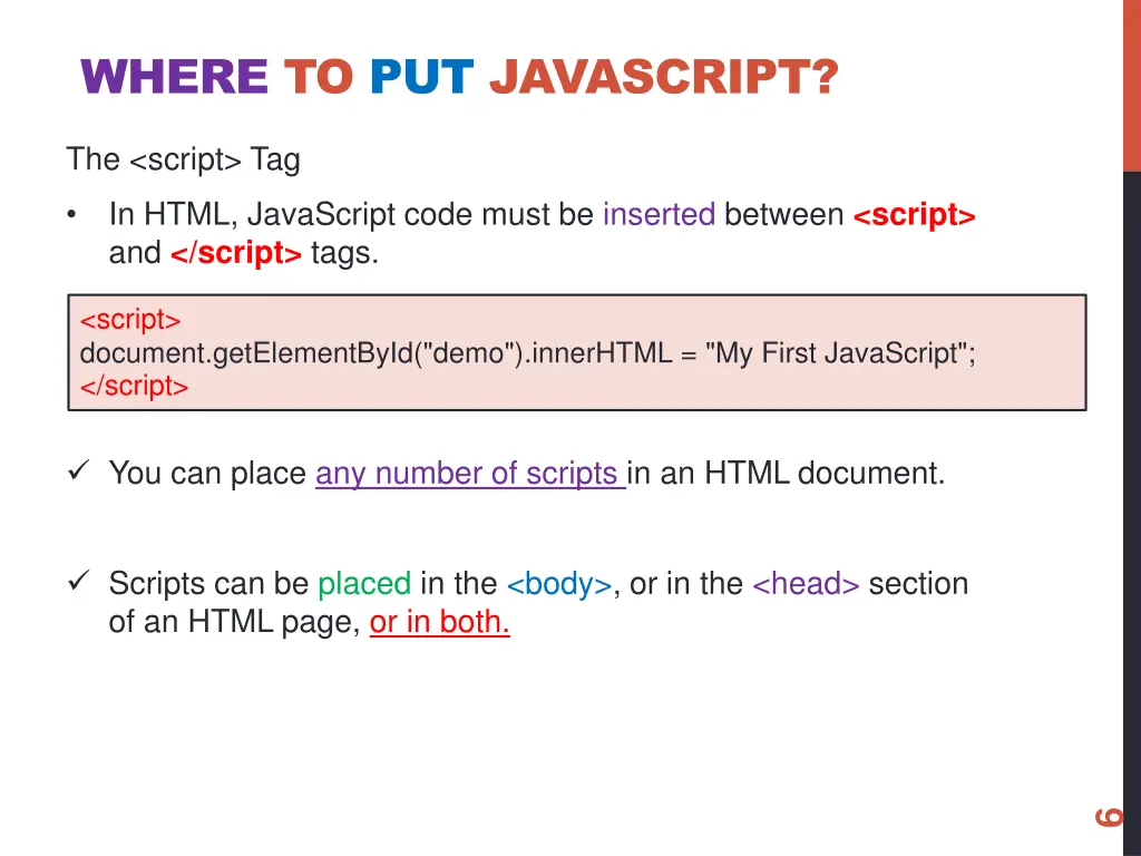 where to put javascript