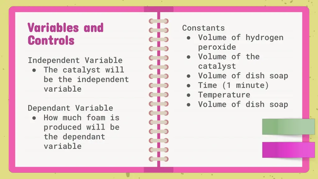 variables and variables and controls controls