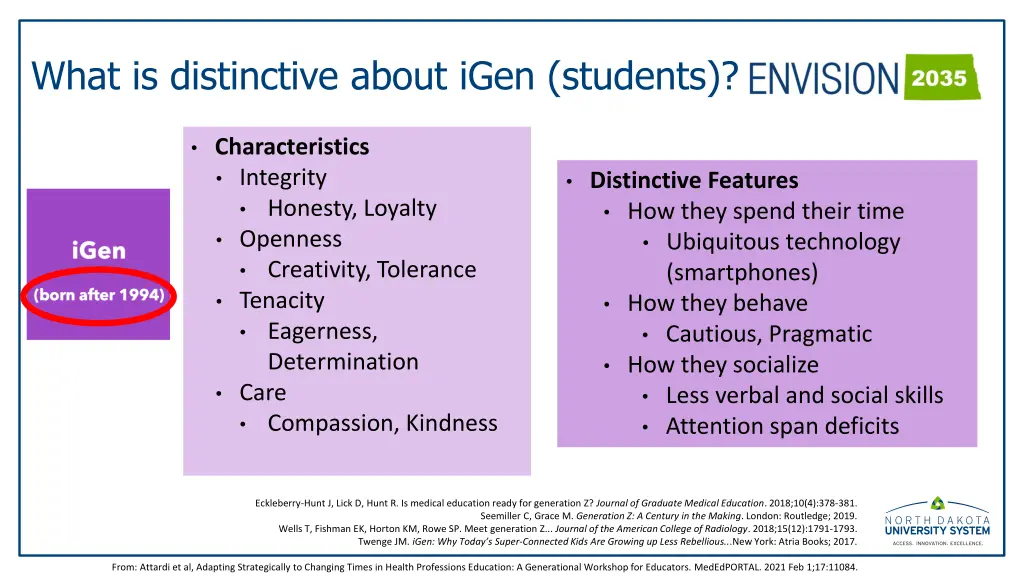 what is distinctive about igen students