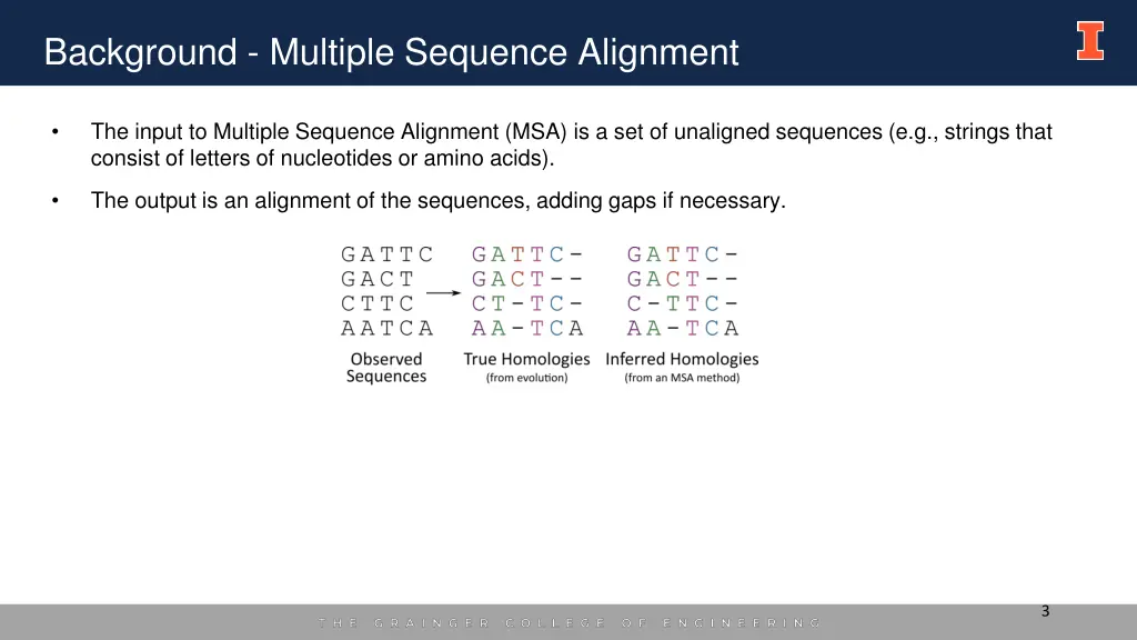 background multiple sequence alignment