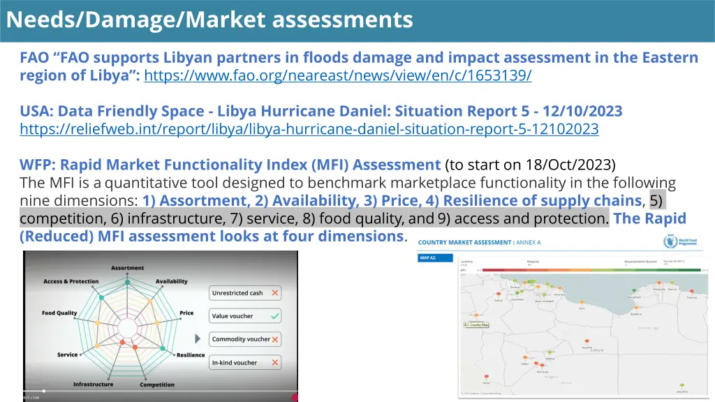 needs damage market assessments