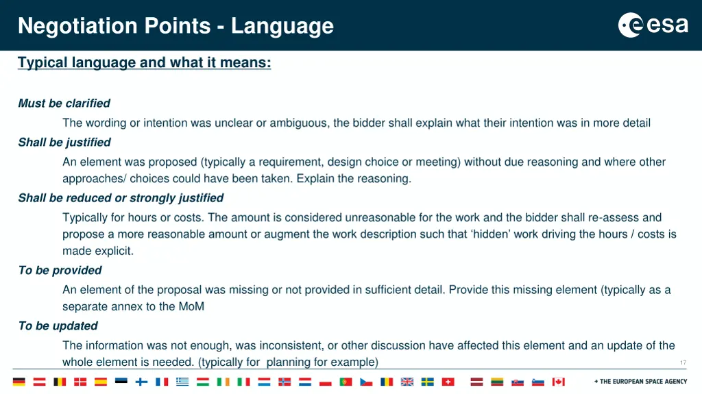 negotiation points language