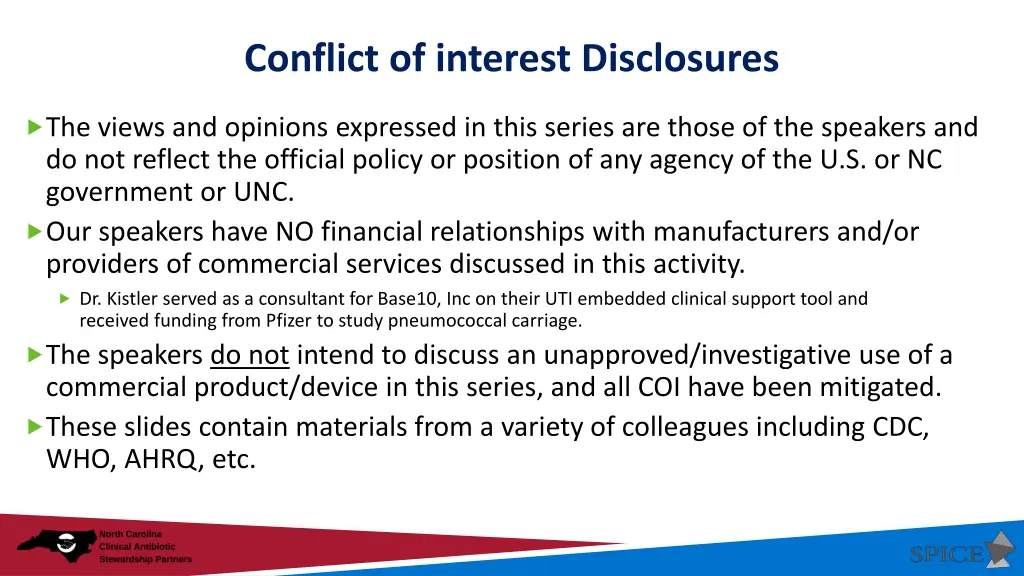 conflict of interest disclosures