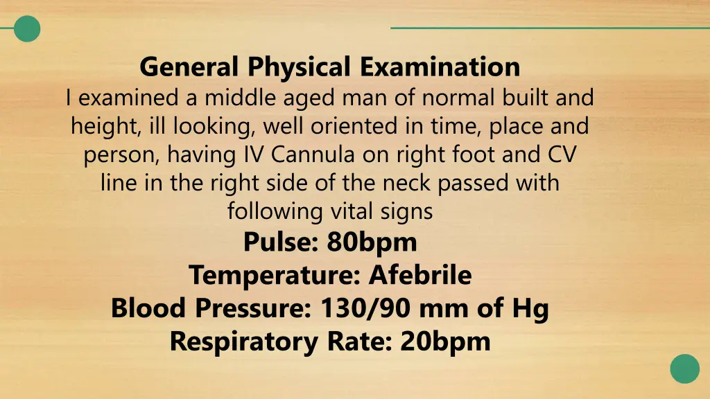 general physical examination i examined a middle