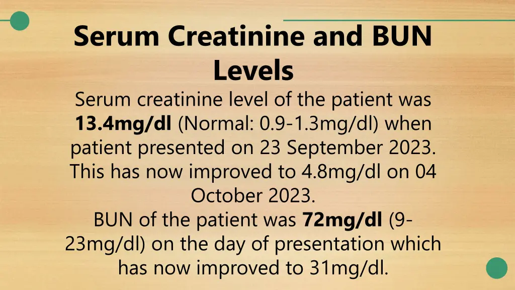 serum creatinine and bun levels serum creatinine