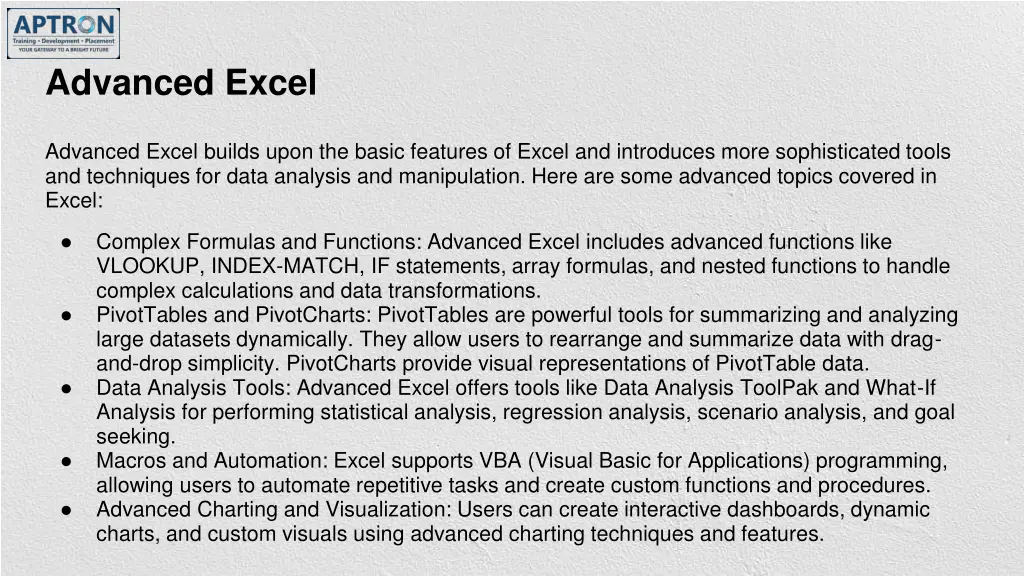 advanced excel