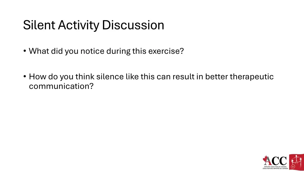 silent activity discussion