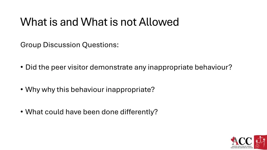 what is and what is not allowed 1