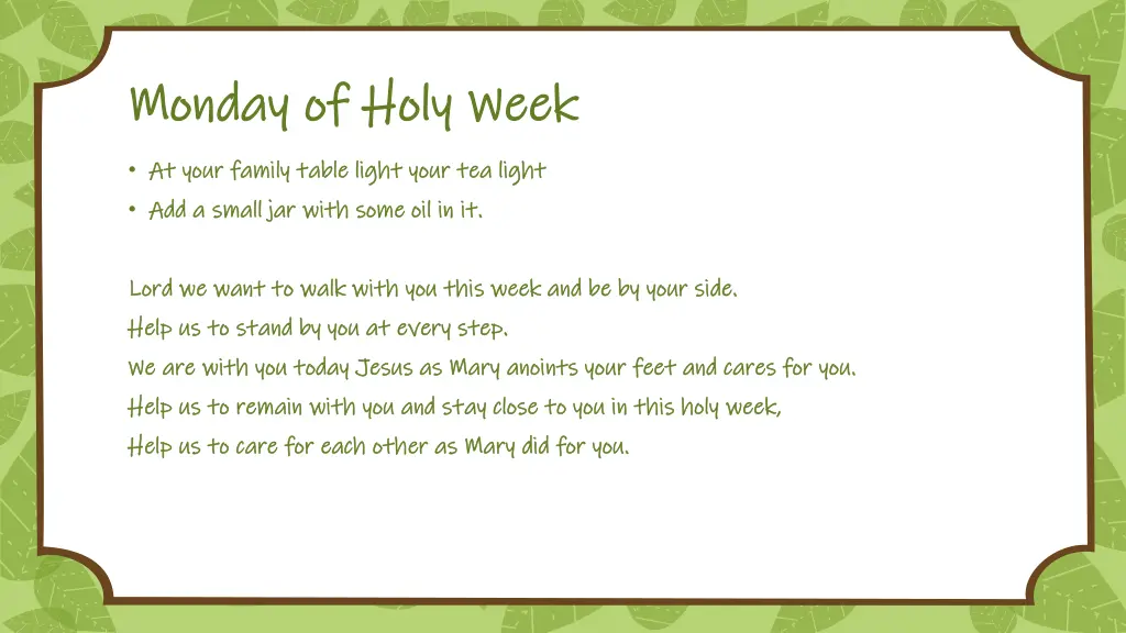 monday of holy week monday of holy week