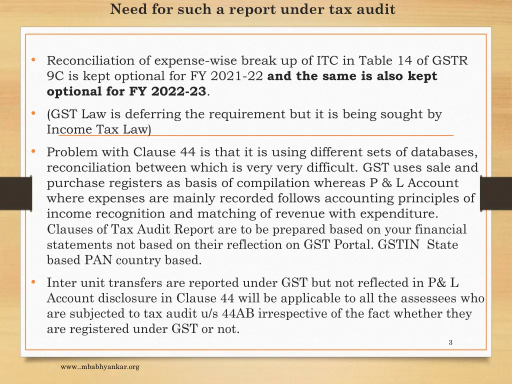 need for such a report under tax audit 1