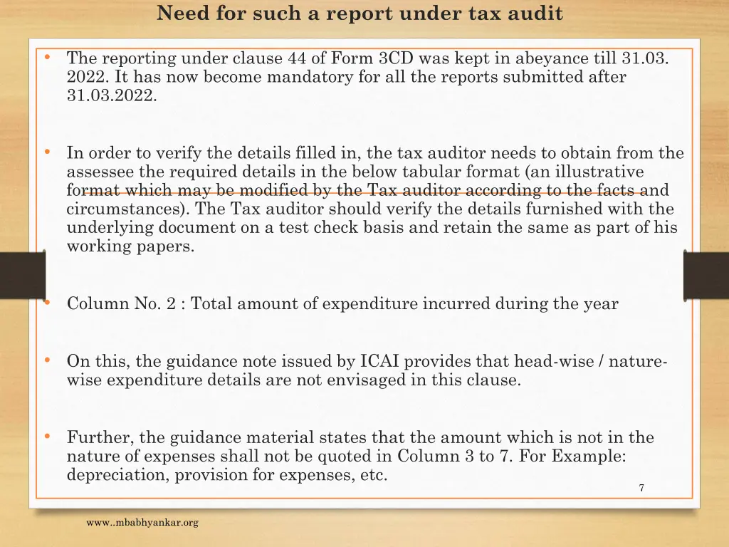 need for such a report under tax audit 4