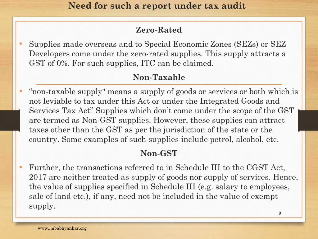 need for such a report under tax audit 6