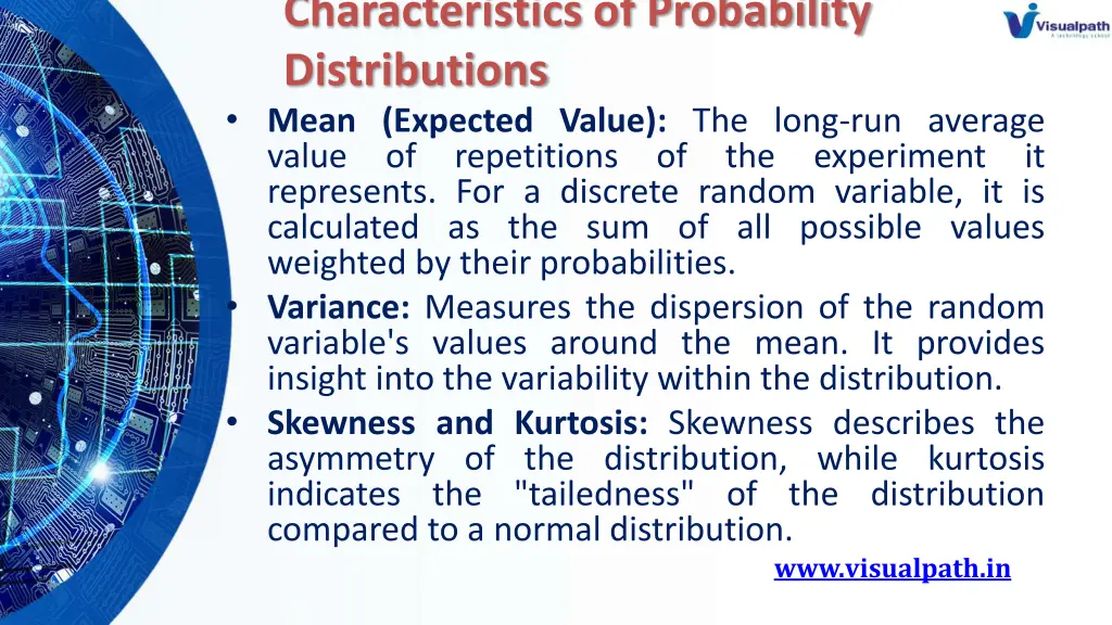 characteristics of probability distributions mean