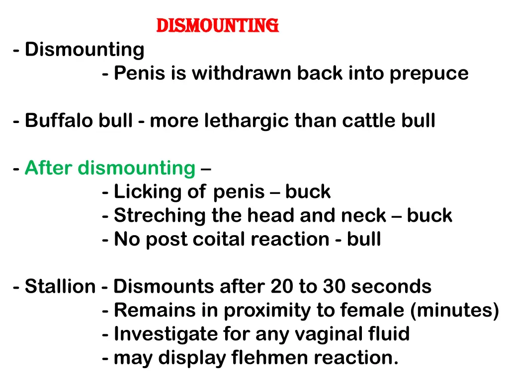 dismounting dismounting