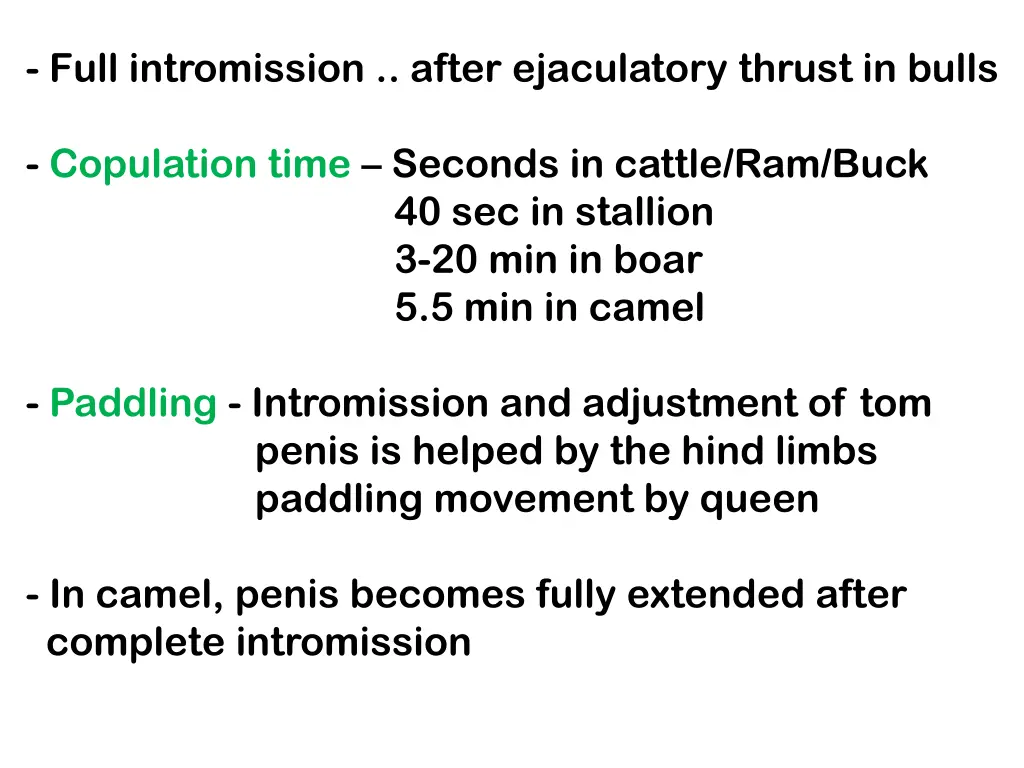 full intromission after ejaculatory thrust