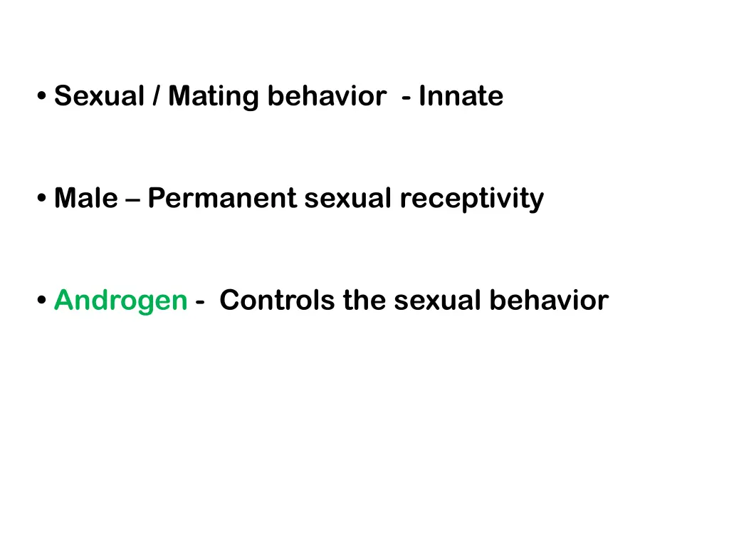 sexual mating behavior innate