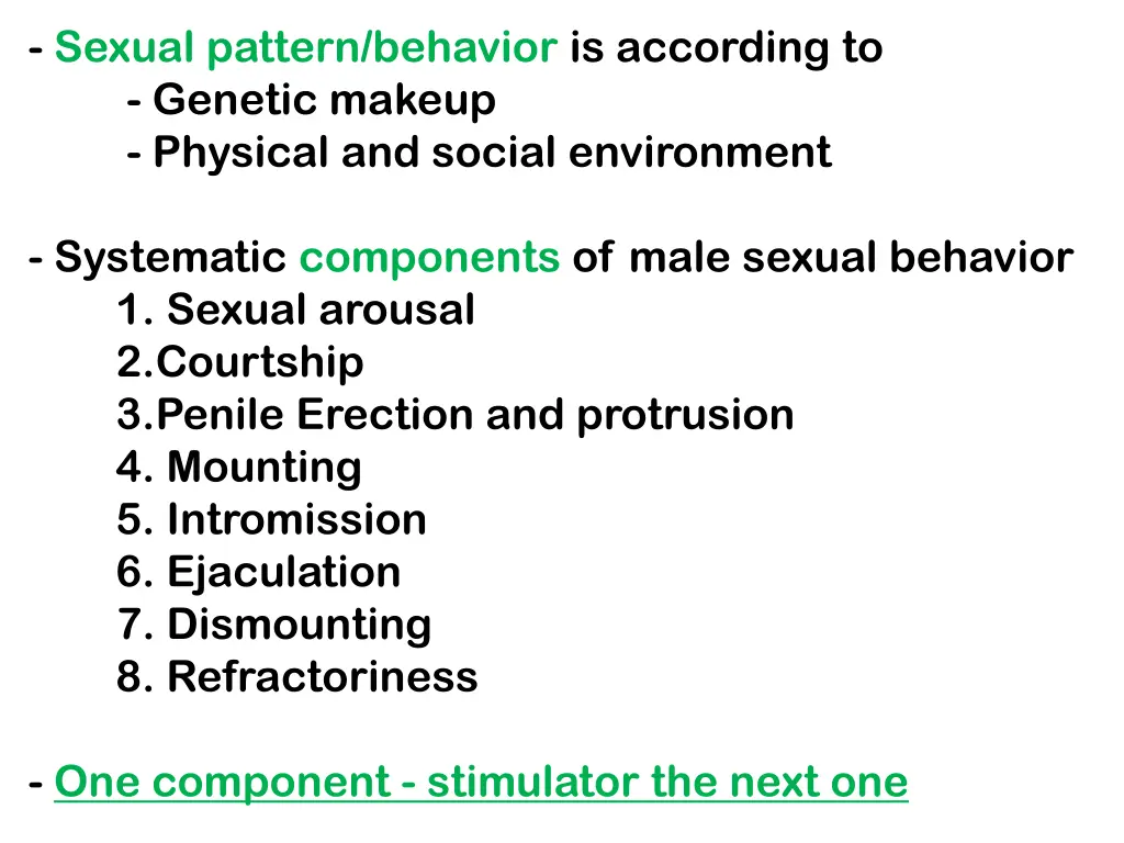 sexual pattern behavior is according to genetic