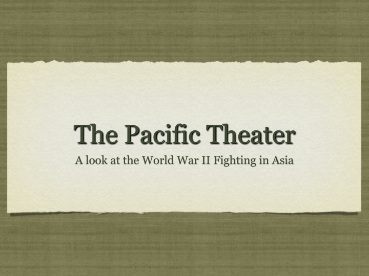 the pacific theater a look at the world