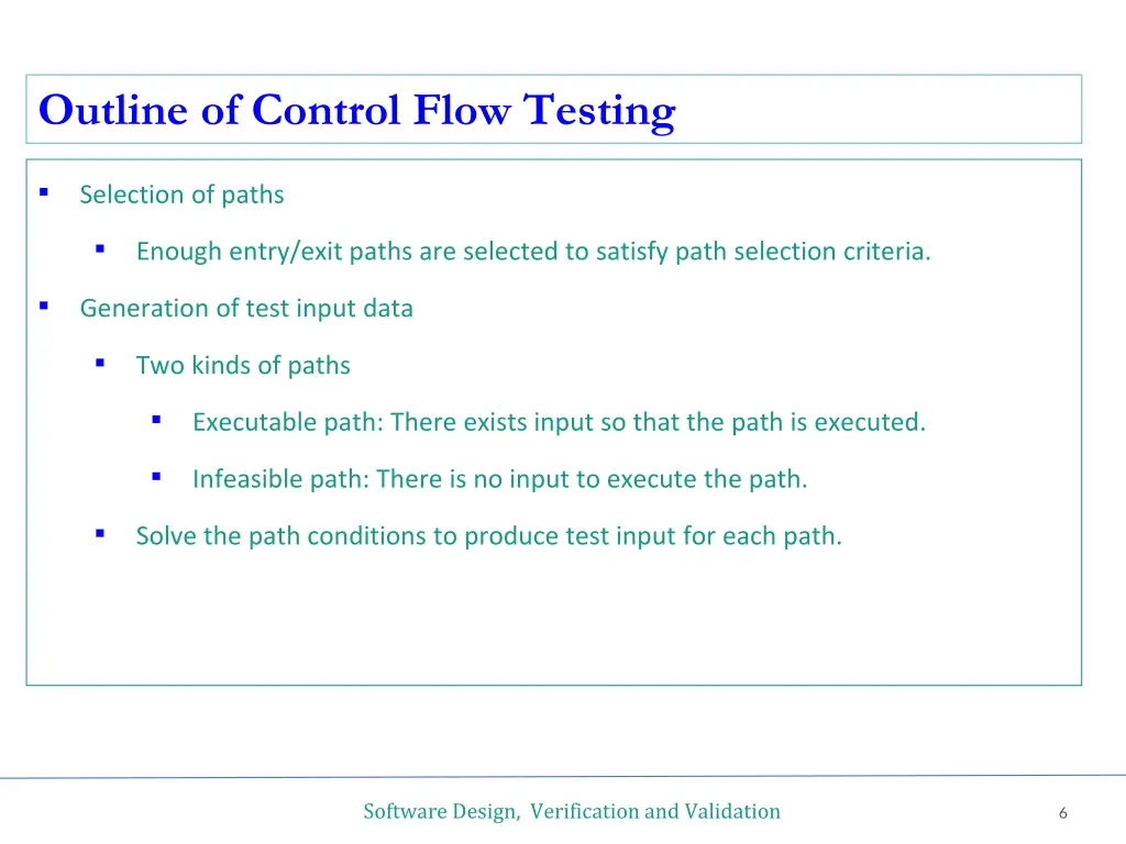 outline of control flow testing 2