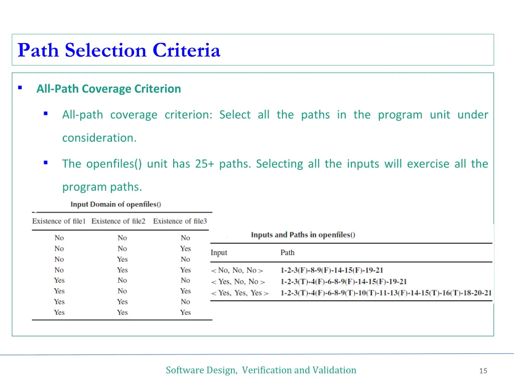 path selection criteria 1